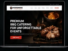 Barbecue catering business website concept displayed on a laptop.